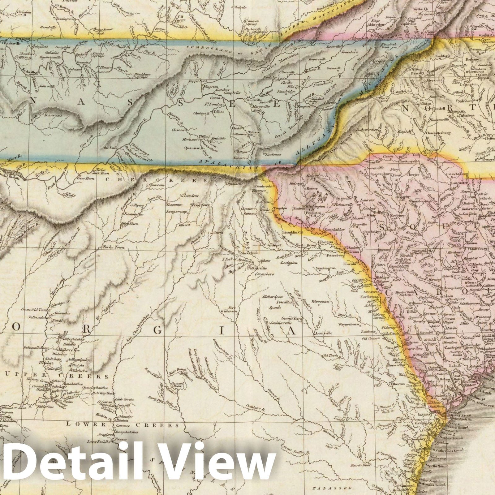 Historic Map : World Atlas Map, United States of America, southern part. 1809 - Vintage Wall Art