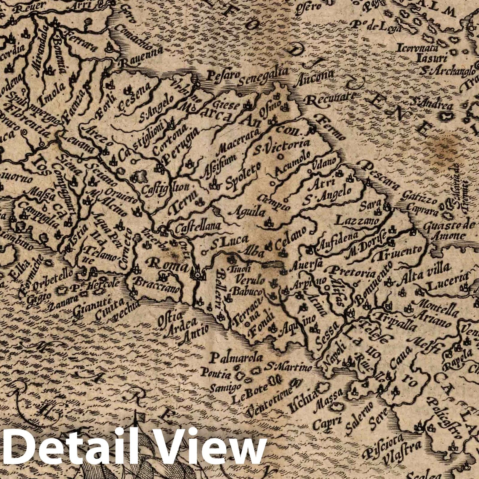 Italy, 1600 - Historical Map Print by Matthias Quad