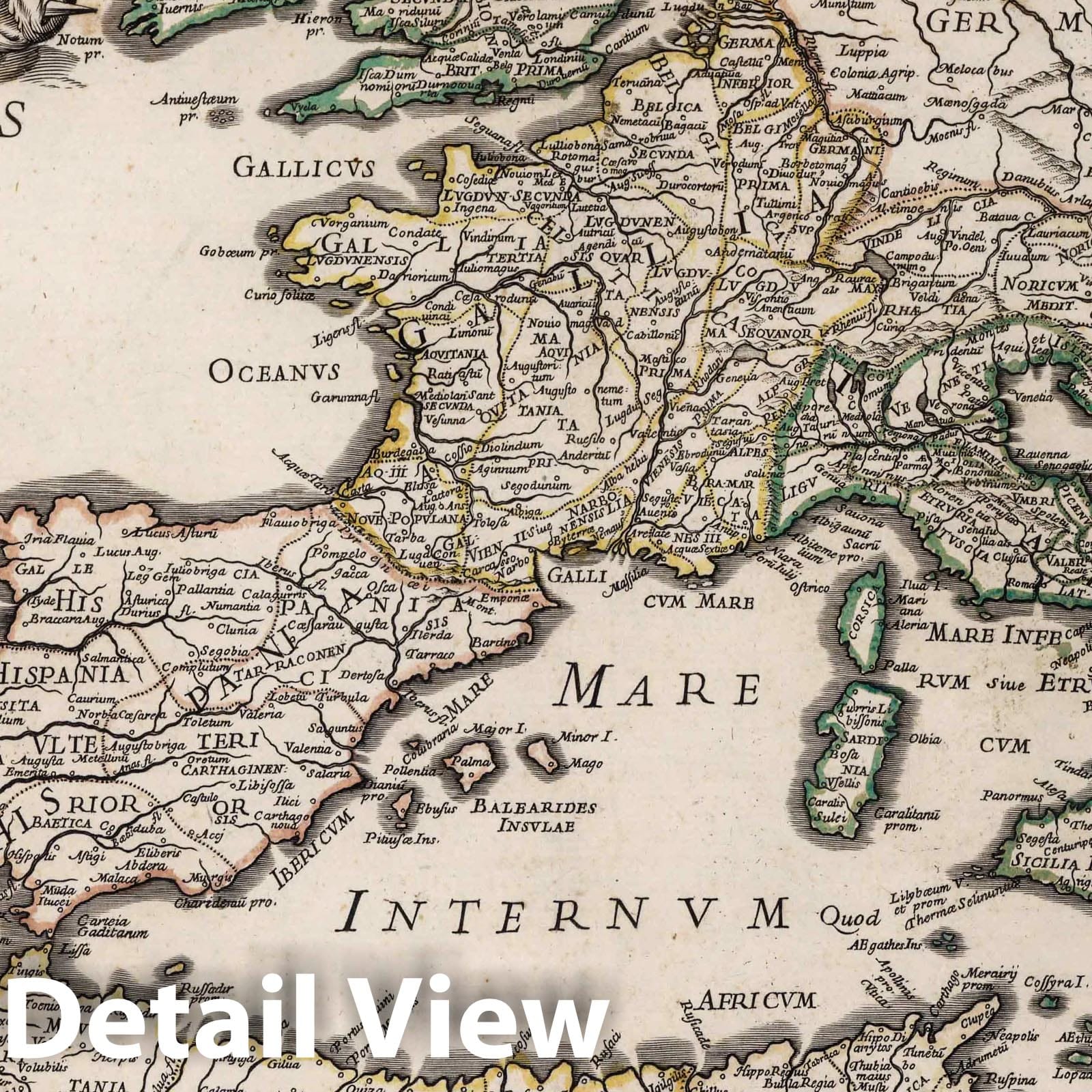 Western Roman Empire - River Map, 1669 - Historical Map Reproduction