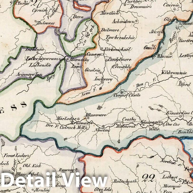Scotland - Boundary Map, 1830 - Historical Map Print
