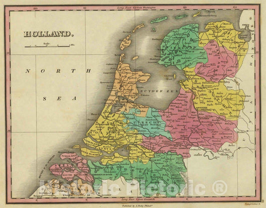 Historic Map : Classical Atlas Map, Holland. 1831 - Vintage Wall Art