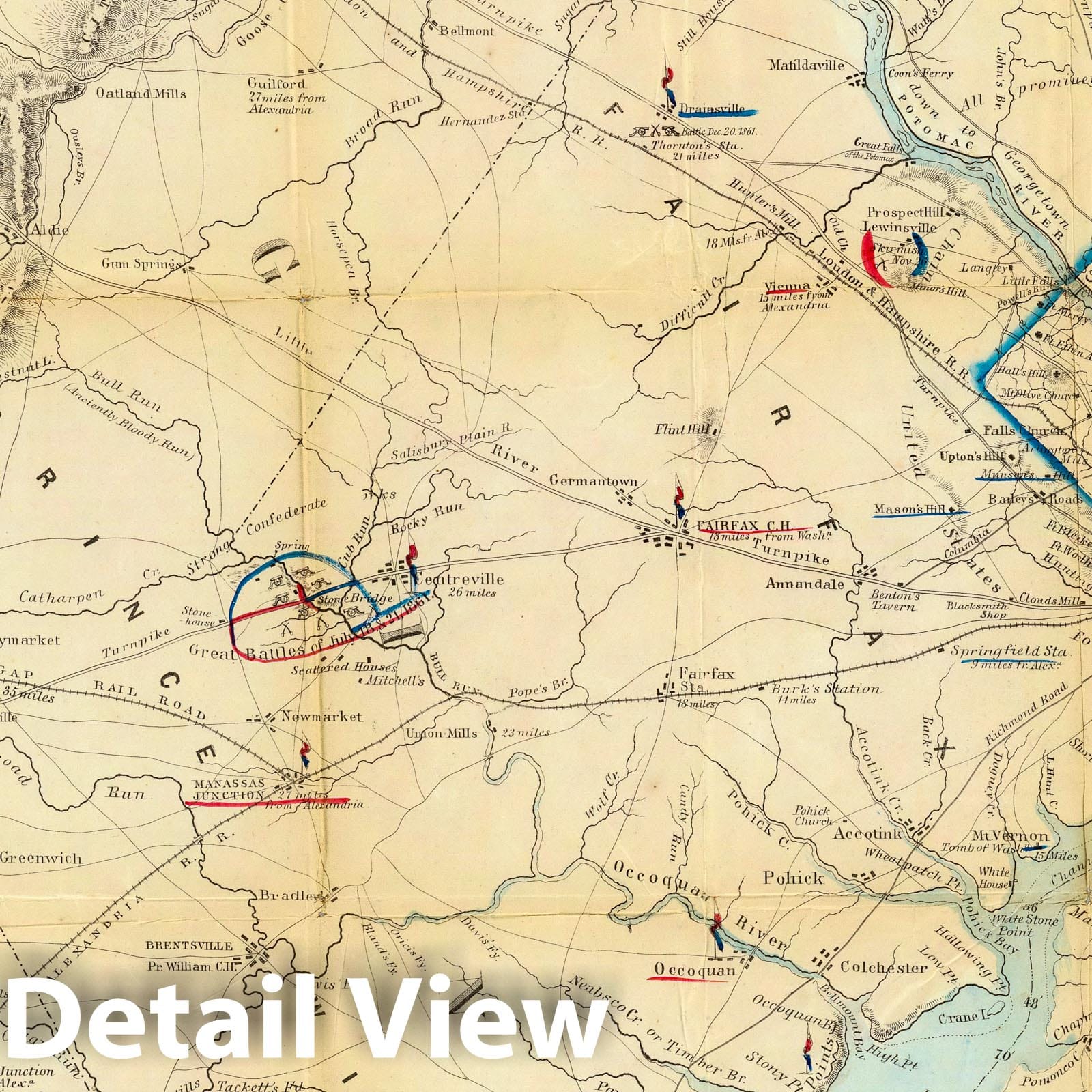 Civil War: Virginia - Potomac River, 1862 - Historical Map Print