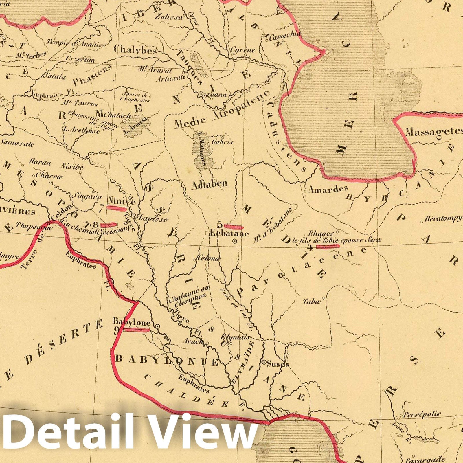 Persian Empire, 1844 - Historical Map Print