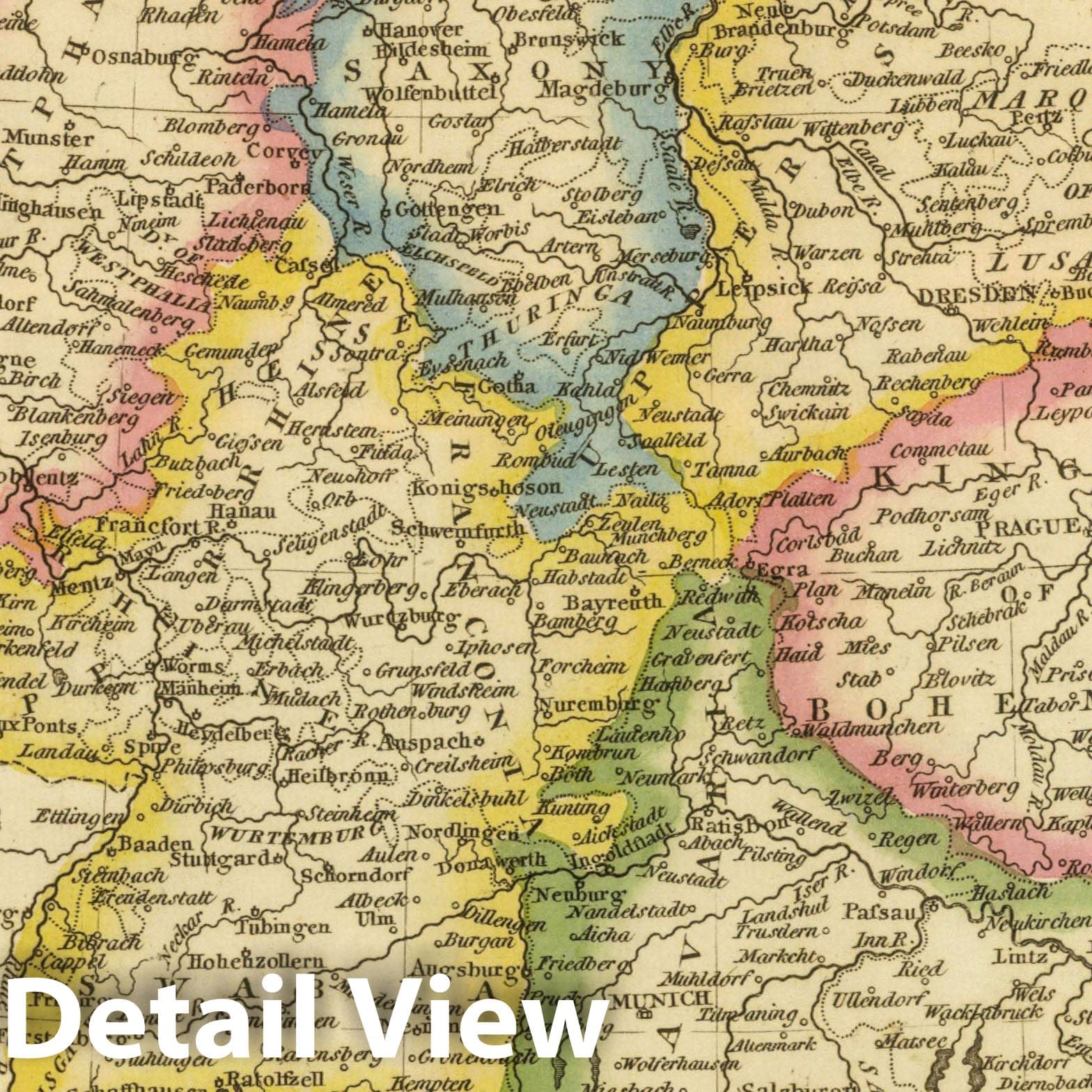 Germany, 1822 - Historical Map Print from Fielding Lucas Atlas