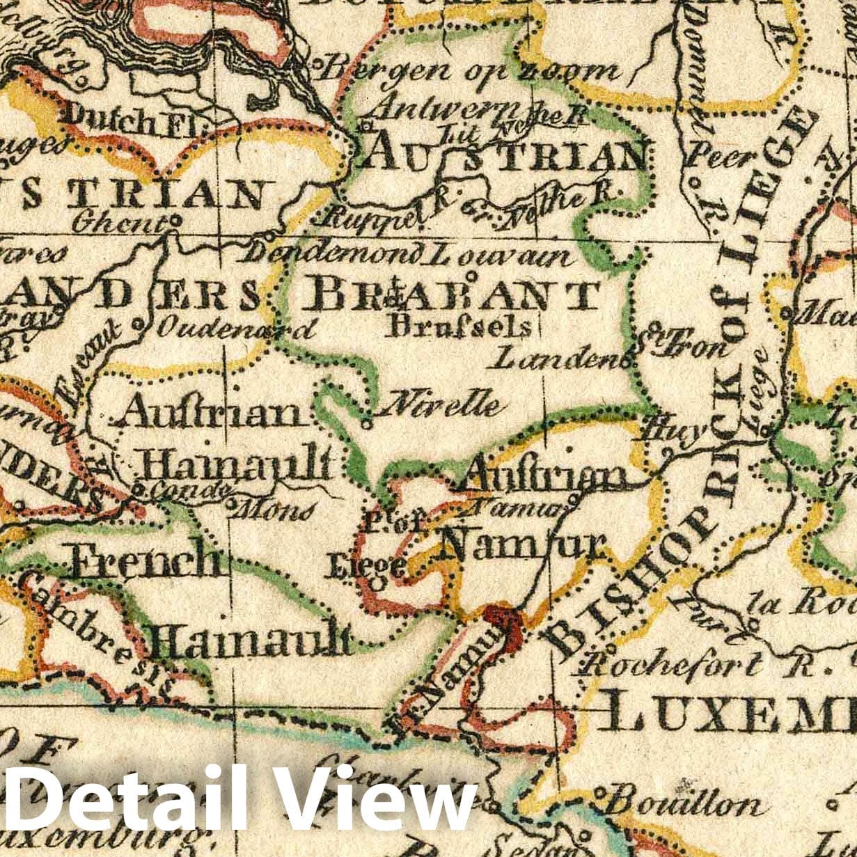 Netherlands 1758 Historical Map Print - Hand-Colored Engraving