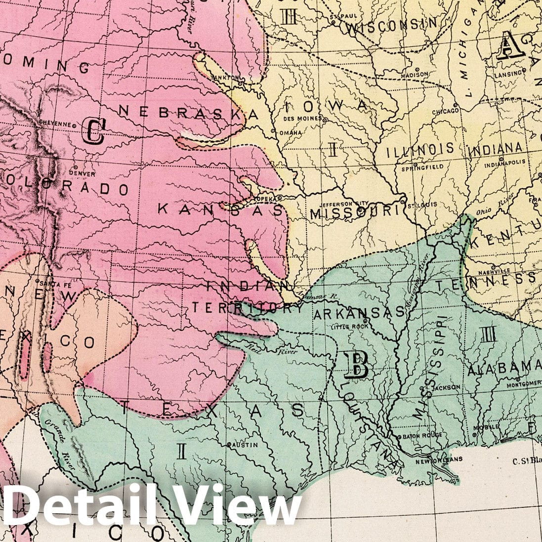 United States - Zoological Map, 1873 - Historical Map Print