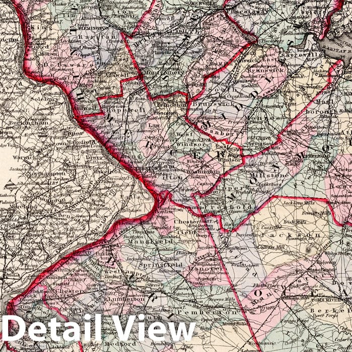 Historic Map : New Jersey. 1868 - Vintage Wall Art