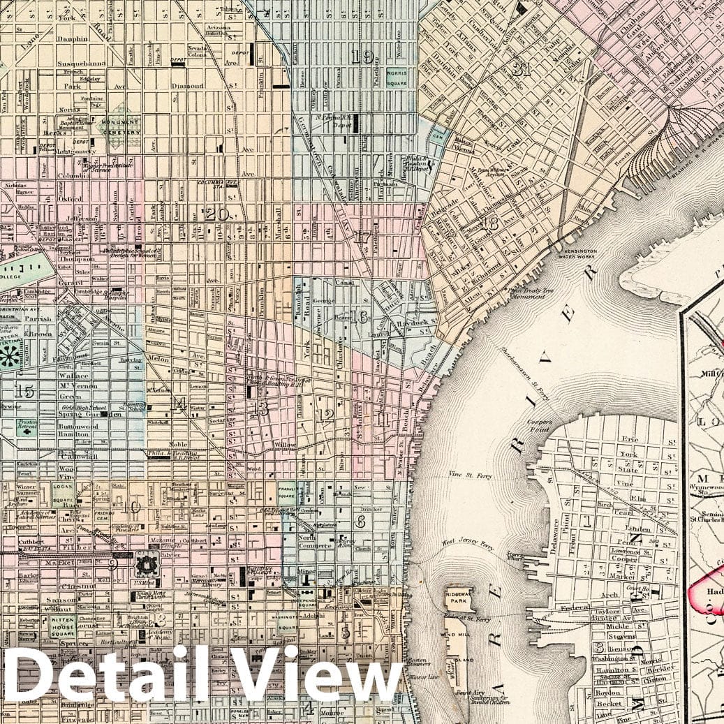 Philadelphia, Pennsylvania - Railroad Map, 1883 - Historical Map Print