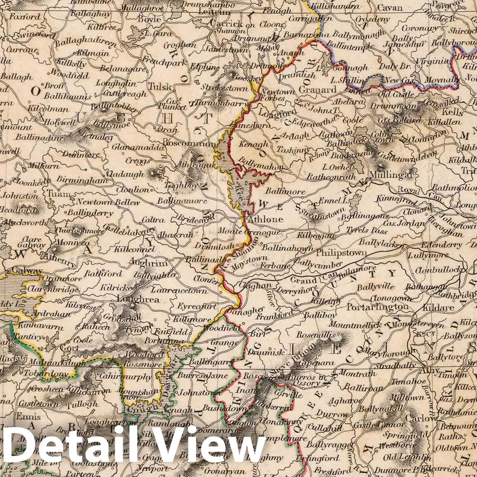 Ireland, 1841 - Historical Map Print from Black's General Atlas