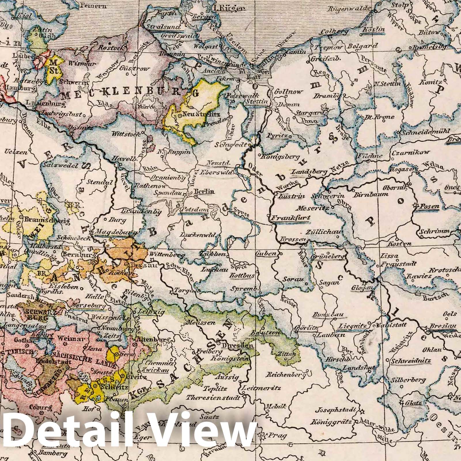Northern Germany and Prussia - Plate No. 17, 1872 - Historical Map Print