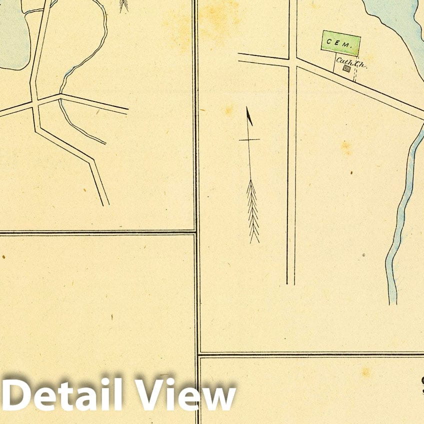 Historic Wall Map : State Atlas Map, Moosup, Dayville, Wauregan, S. Windham. 1893 - Vintage Wall Art
