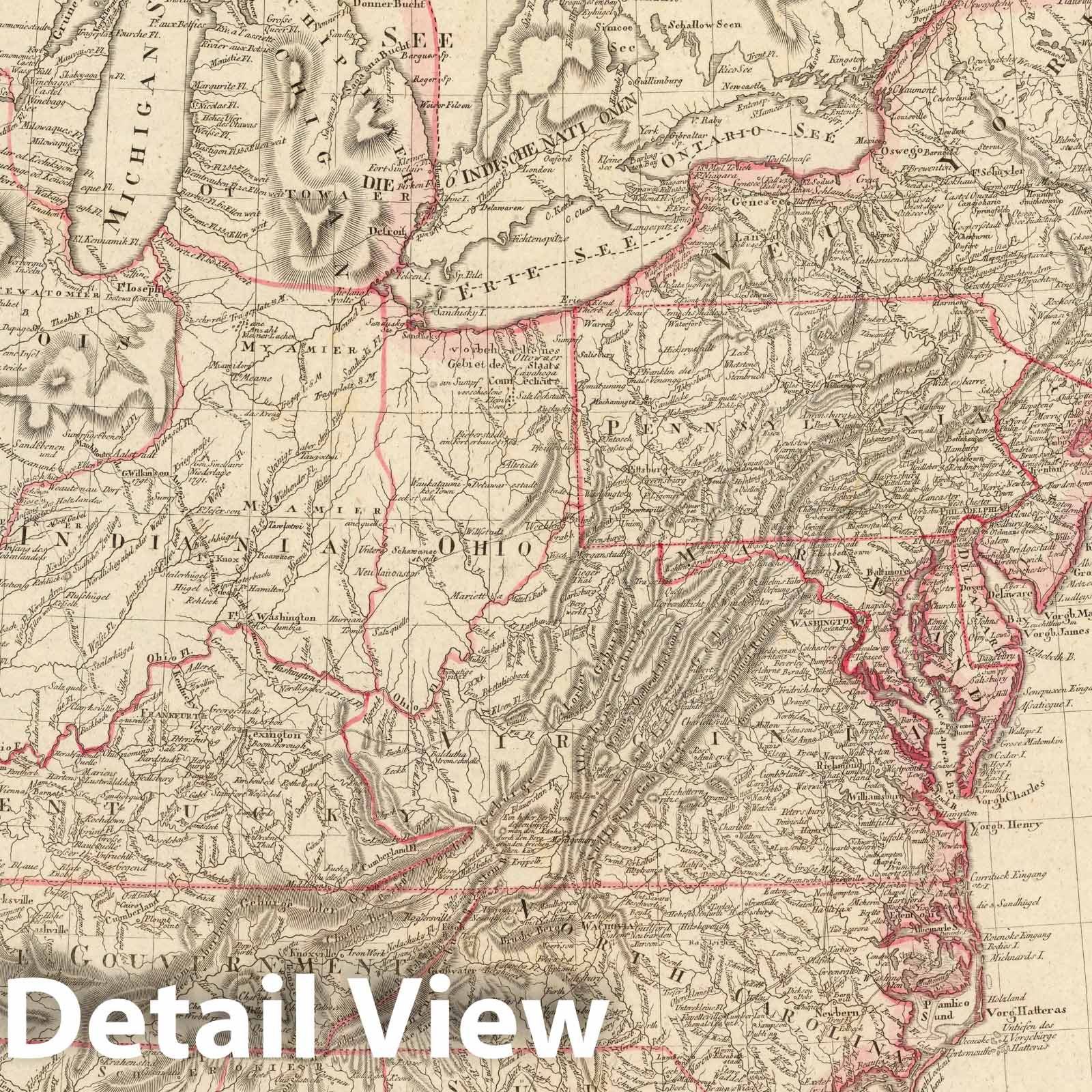 United States - River Map, 1825 - Historical Map Print