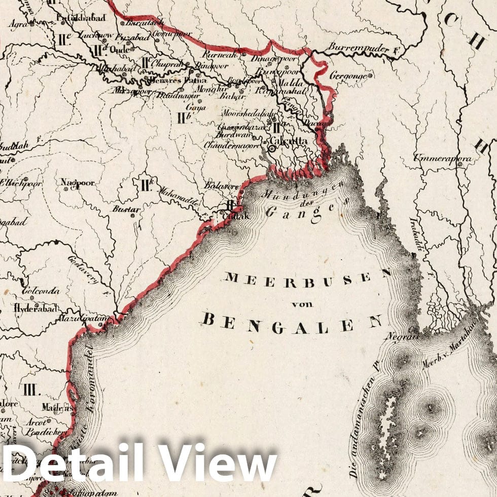 British Asian Possessions: India, Ceylon, Malacca, 1830 - Historical Map Print