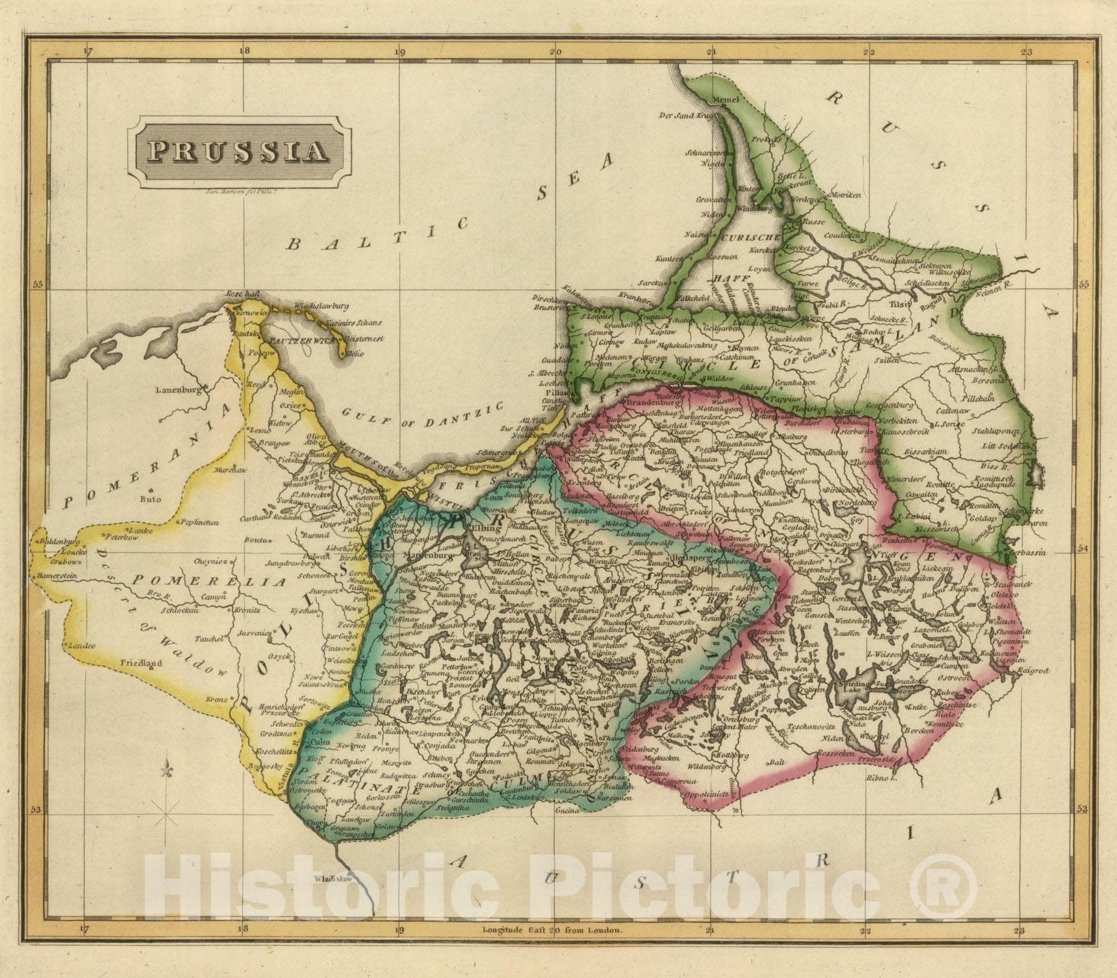 Historic Wall Map : World Atlas Map, Prussia. 1822 - Vintage Wall Art