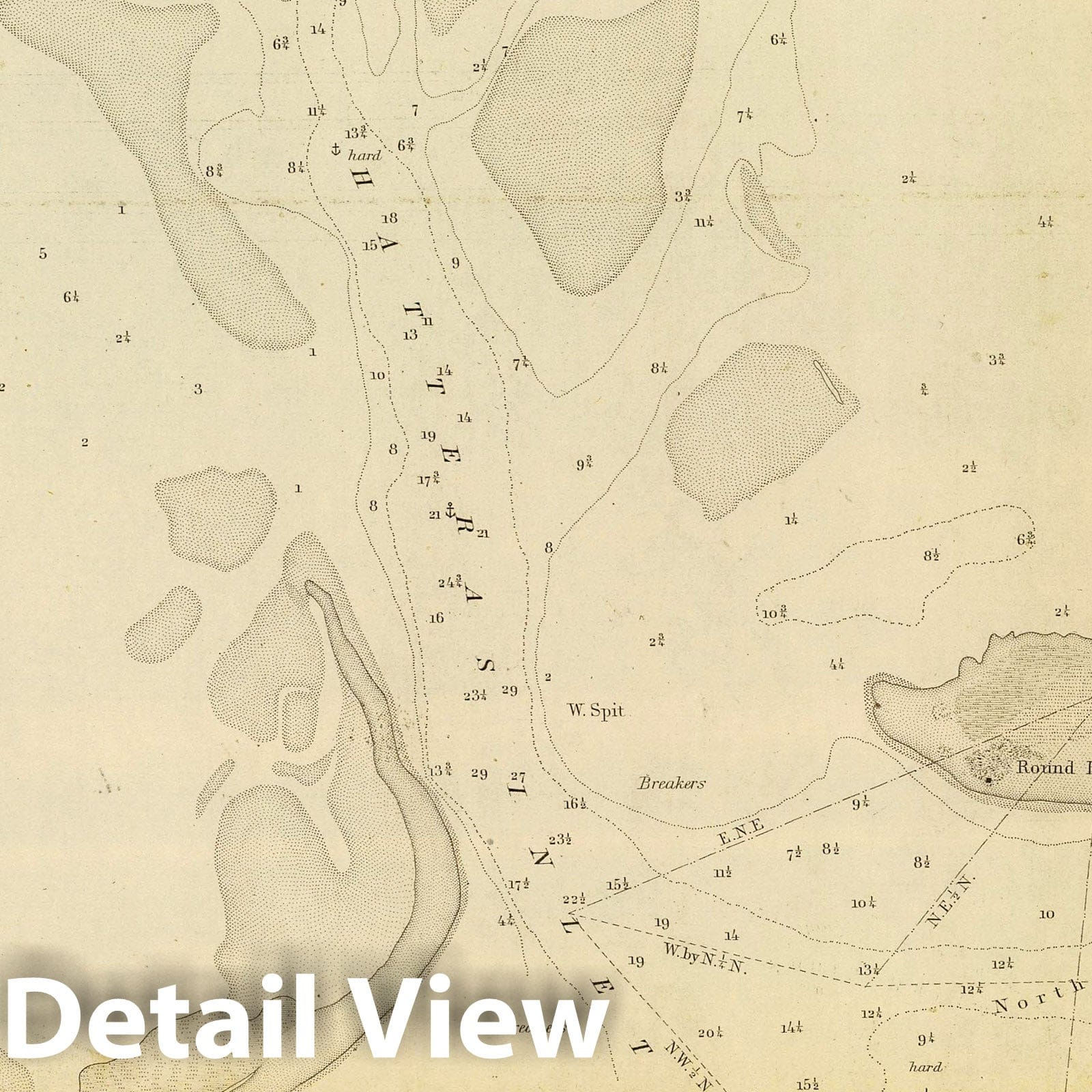 Hatteras Inlet, North Carolina - Nautical Chart, 1853