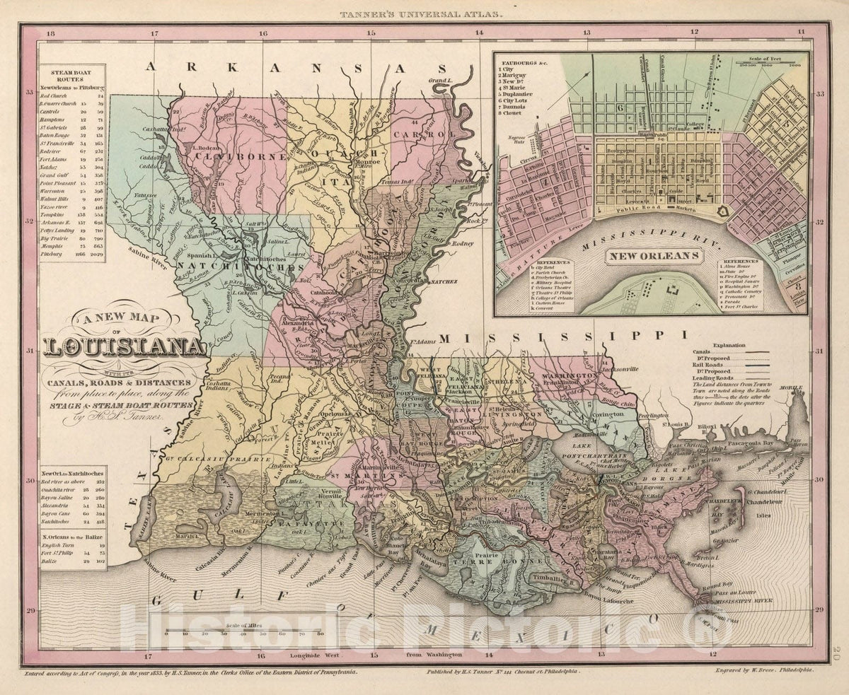 Historic Map : World Atlas Map, Louisiana. 1833 v2