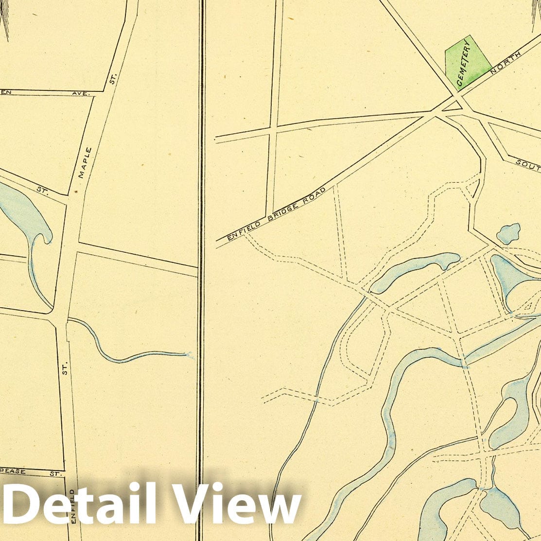 Historic Map : State Atlas Map, Thompsonville, Hazardville. 1893 - Vintage Wall Art