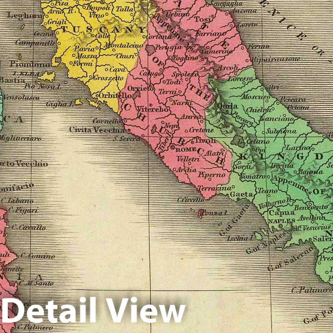 Italy, 1831 - Historical Map Print