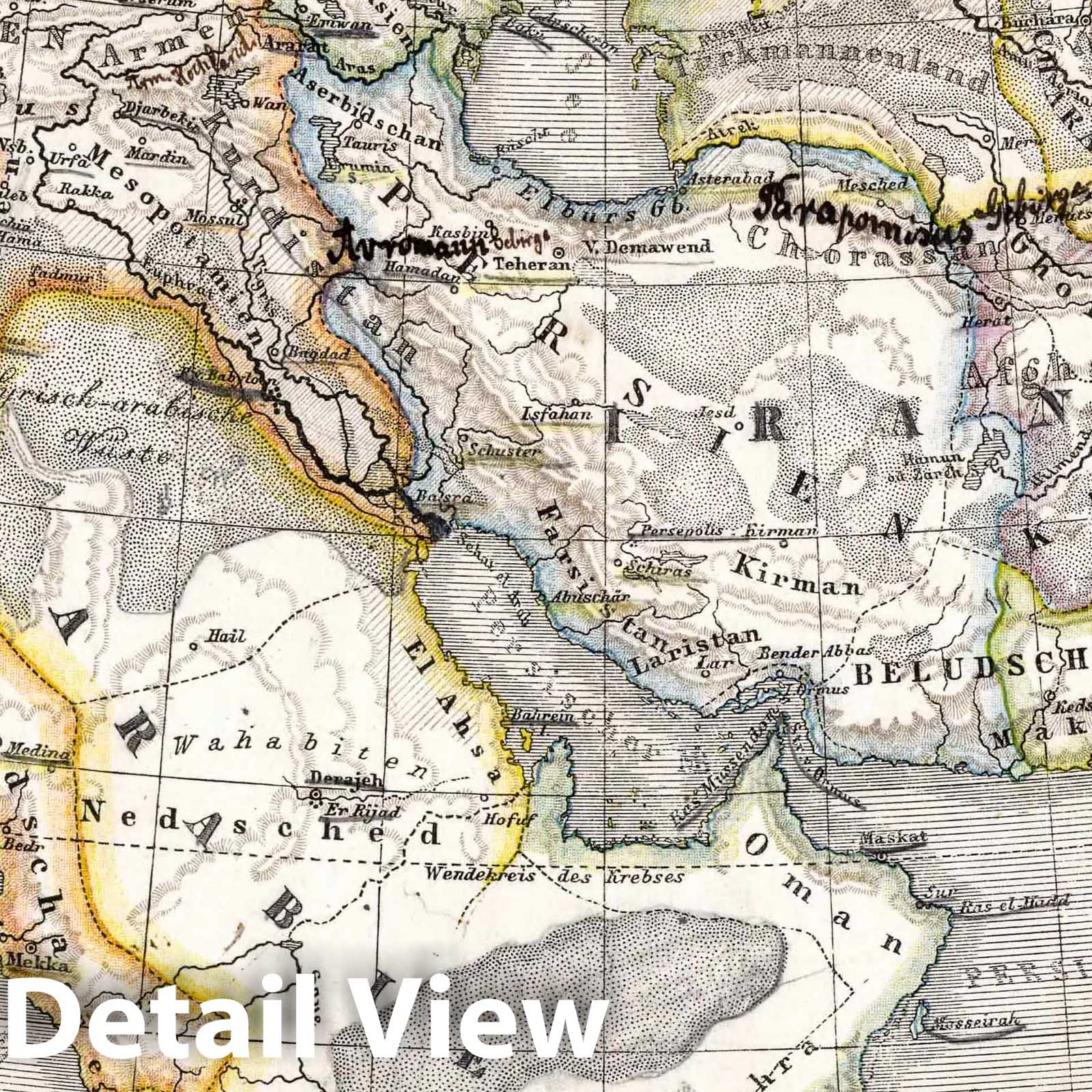Western Asia and the Land of the Nile, 1872 - Historical Map Print