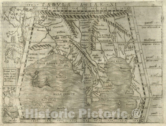 Historic Map : India, Southeast AsiaTabula Asiae XI 1548 , Vintage Wall Art