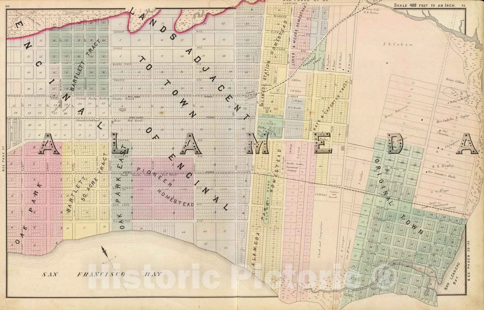 Alameda, California - East Sheet, 1878 - Historical Map Print
