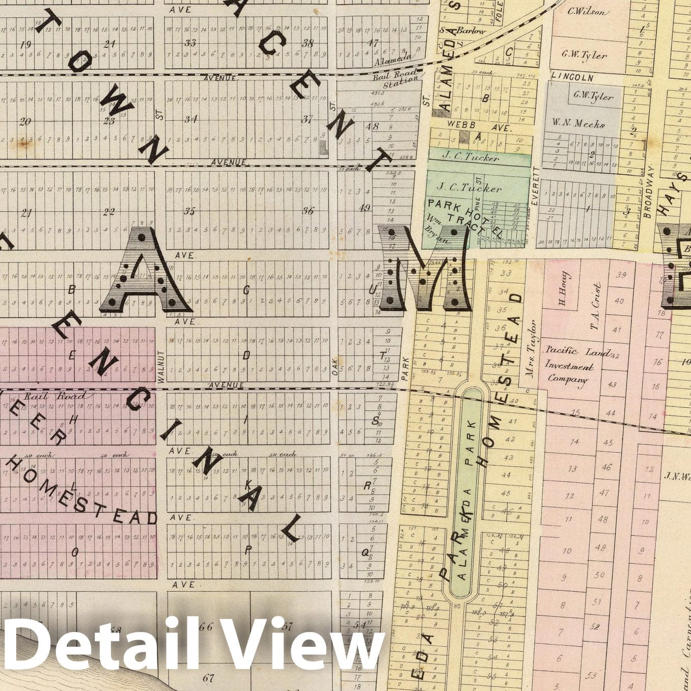Alameda, California - East Sheet, 1878 - Historical Map Print