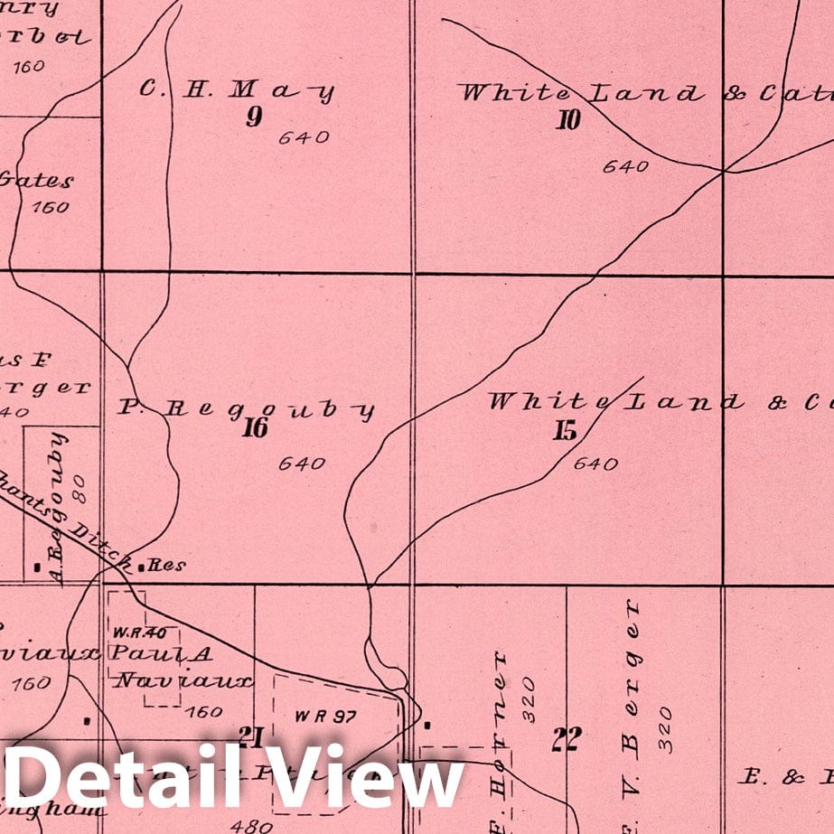 Township 10 N. Range XX W., Dawson County, Nebraska - 1904 Atlas Map Print
