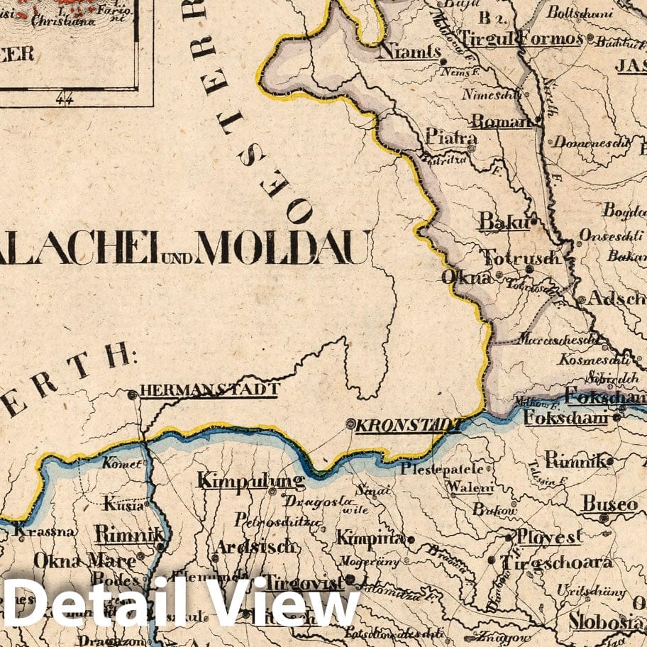 Turkey - Wallachia and Moldavia, 1825 - Historical Map Print