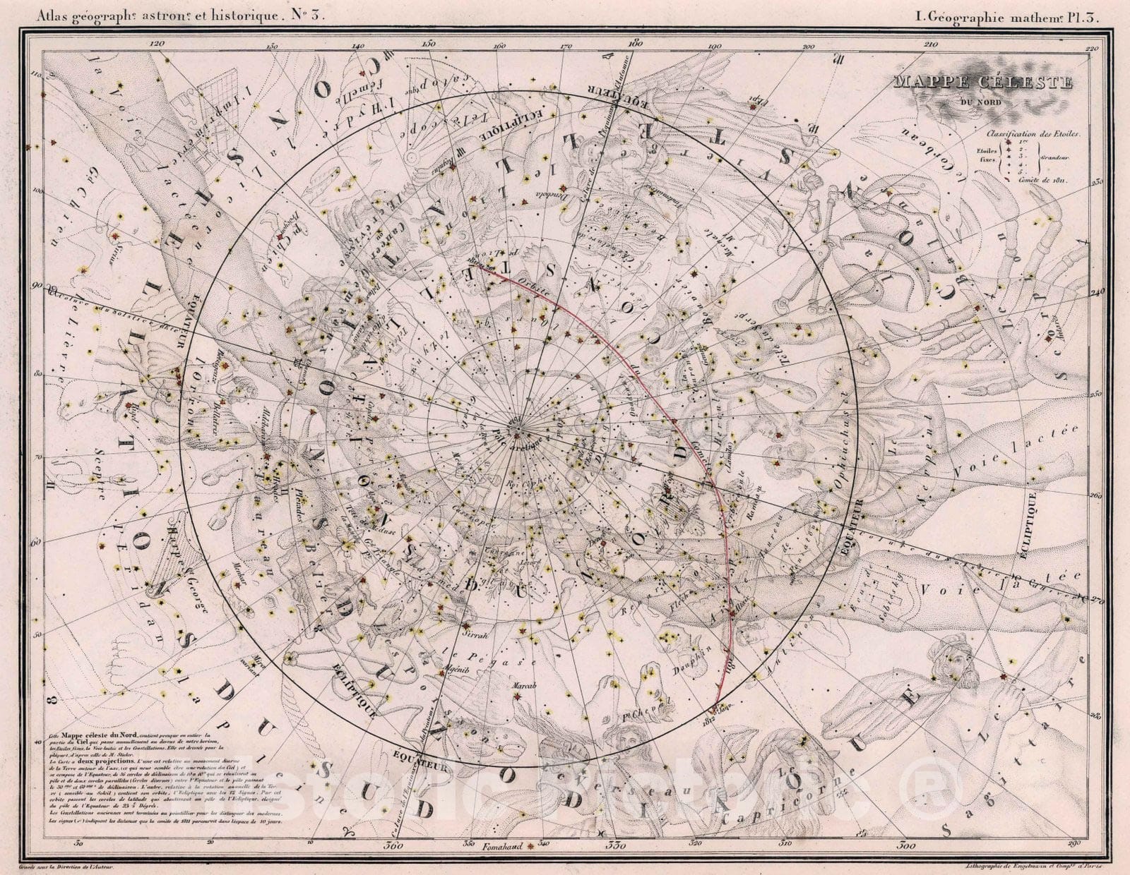 Historic Map : 3. Mappe Celeste, 1834 - Vintage Wall Art