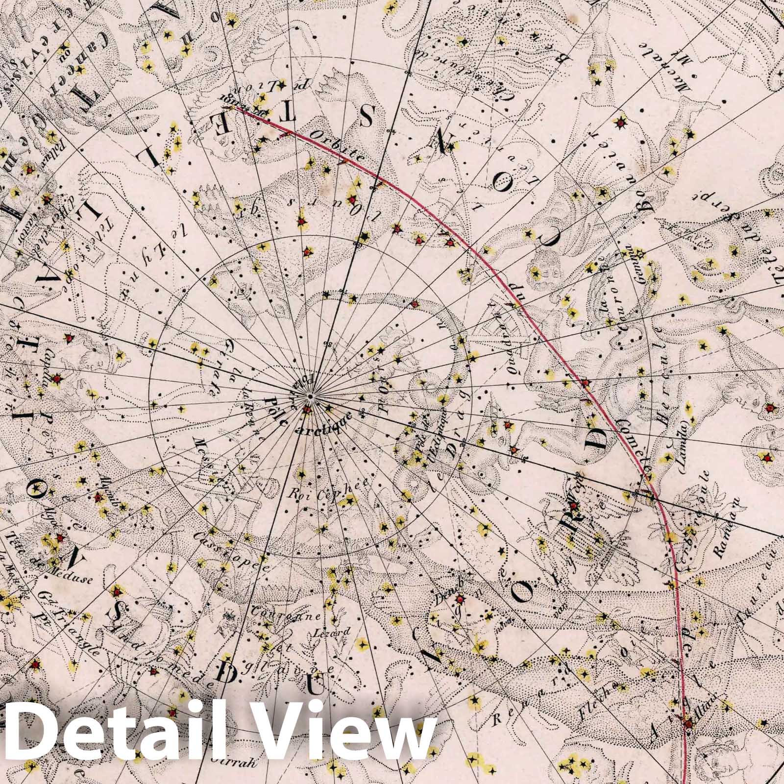 Celestial Map - Historical Astronomical Chart, 1834