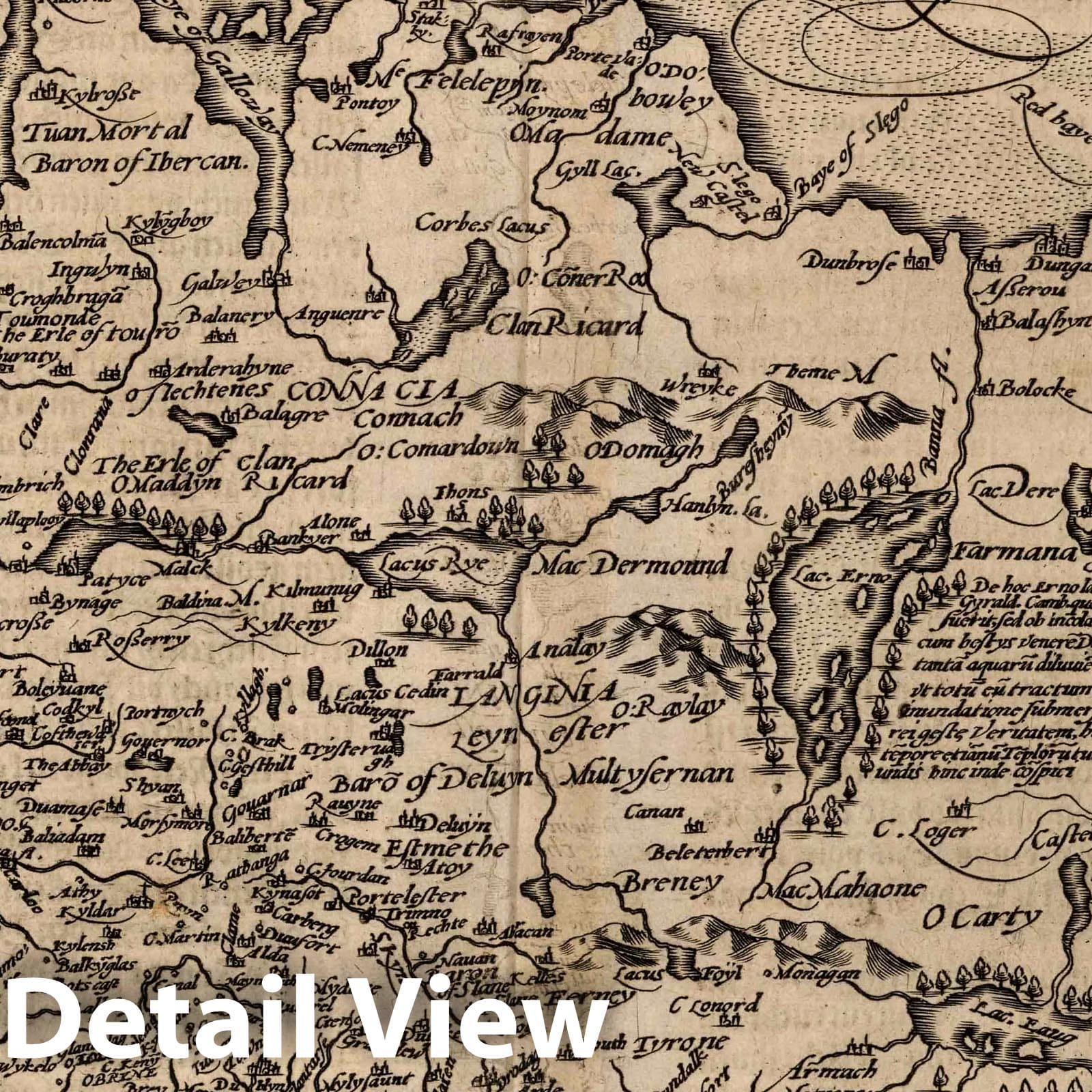 Ireland 1600 Historical Map Print by Matthias Quad
