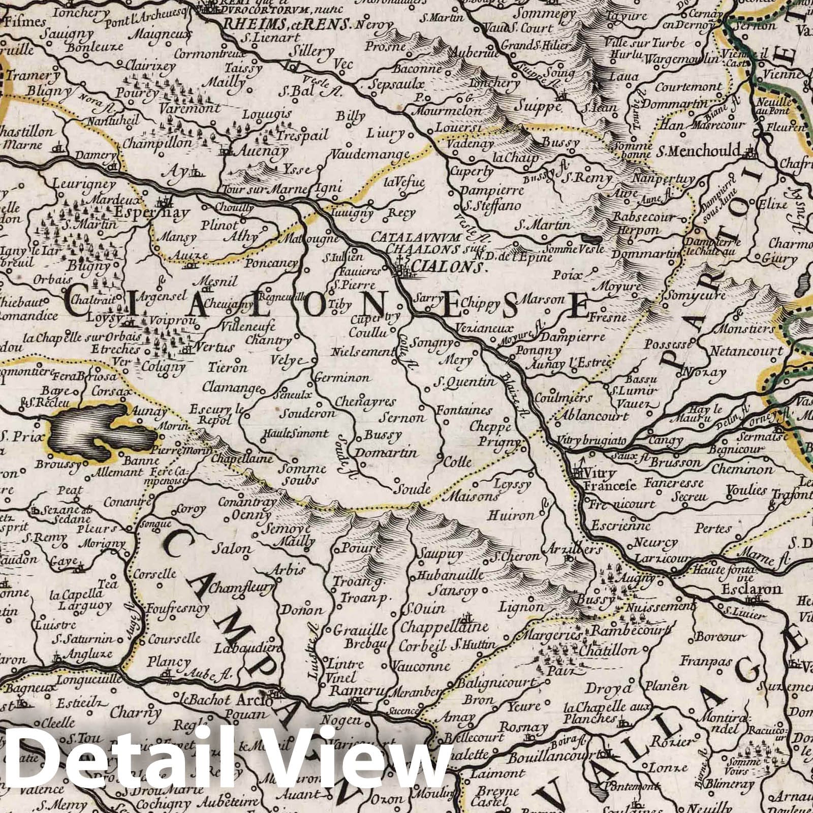 Campagna Region, Italy - River Map, 1695 - Historical Map Reproduction