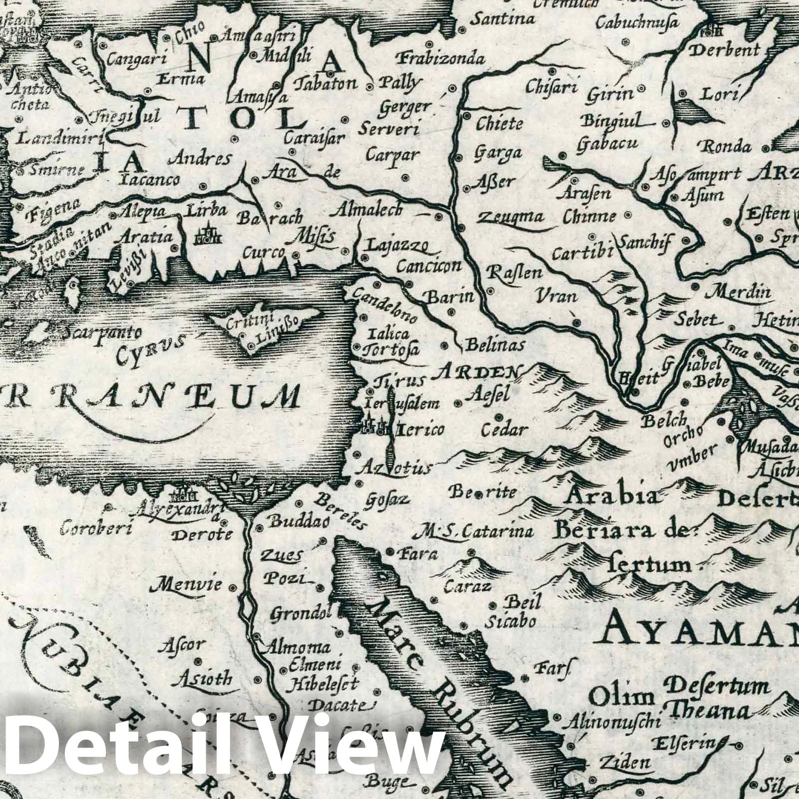 Ottoman Empire - River Map, 1636 - Historical Map Print