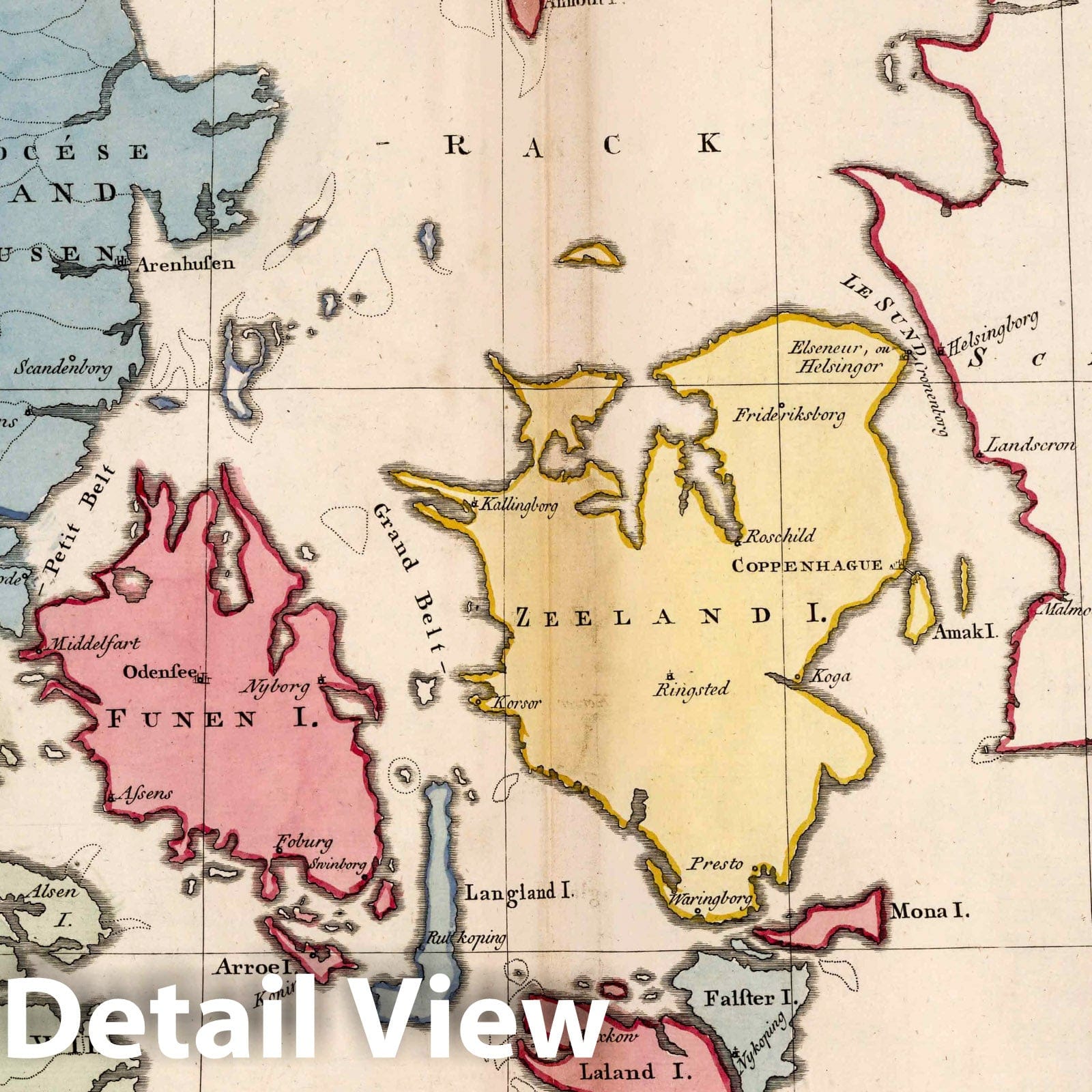 Denmark, 1754 - Historical Map Print from Atlas Methodique