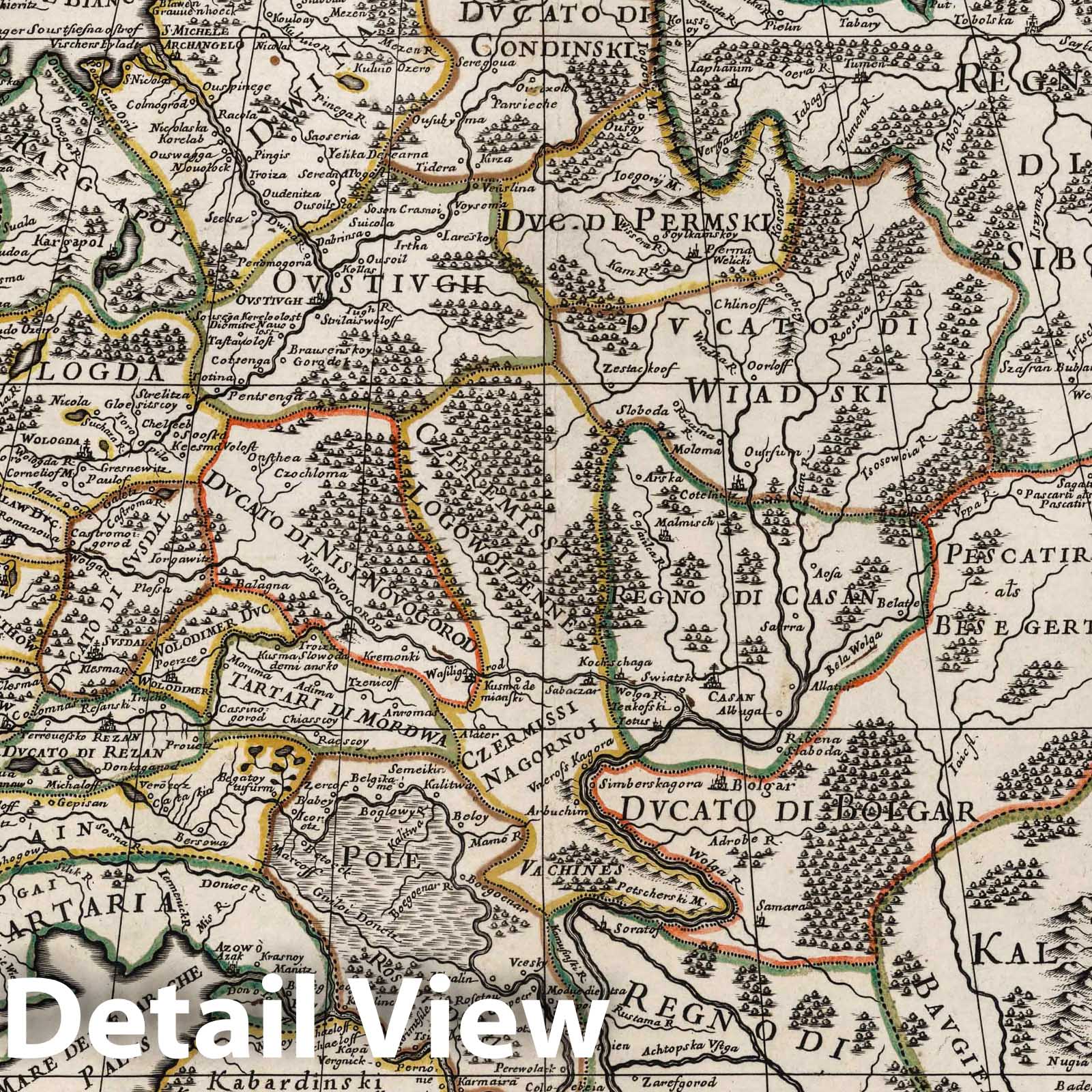 White Russia and Muscovy - River Map, 1688 - Historical Map Print