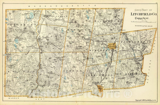 Historic Map : State Atlas Map, Litchfield Co. N. 1893 - Vintage Wall Art