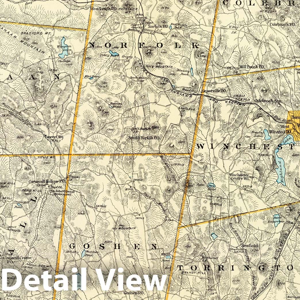 Historic Map : State Atlas Map, Litchfield Co. N. 1893 - Vintage Wall Art