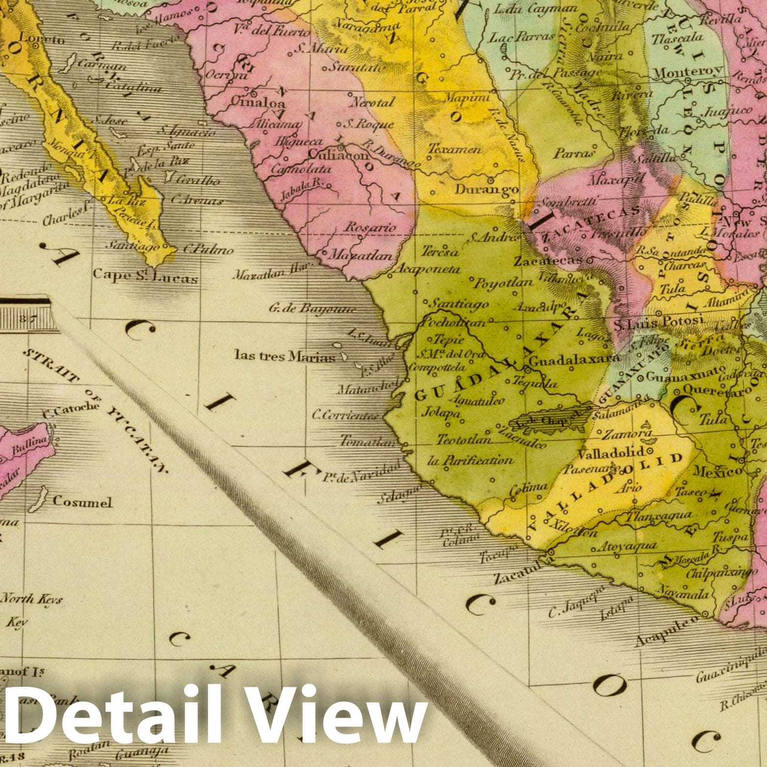 Mexico and Guatemala - Railroad Map, 1840 - Historical Map Reproduction