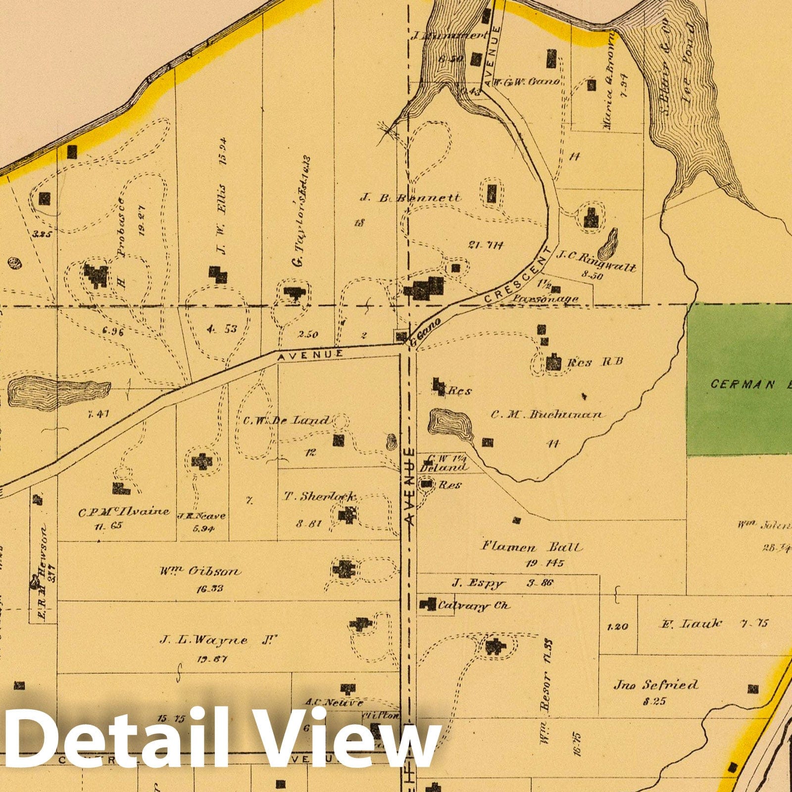 Clifton and Saint Bernard, Mill Creek Township, Ohio - Railroad Map, 1869