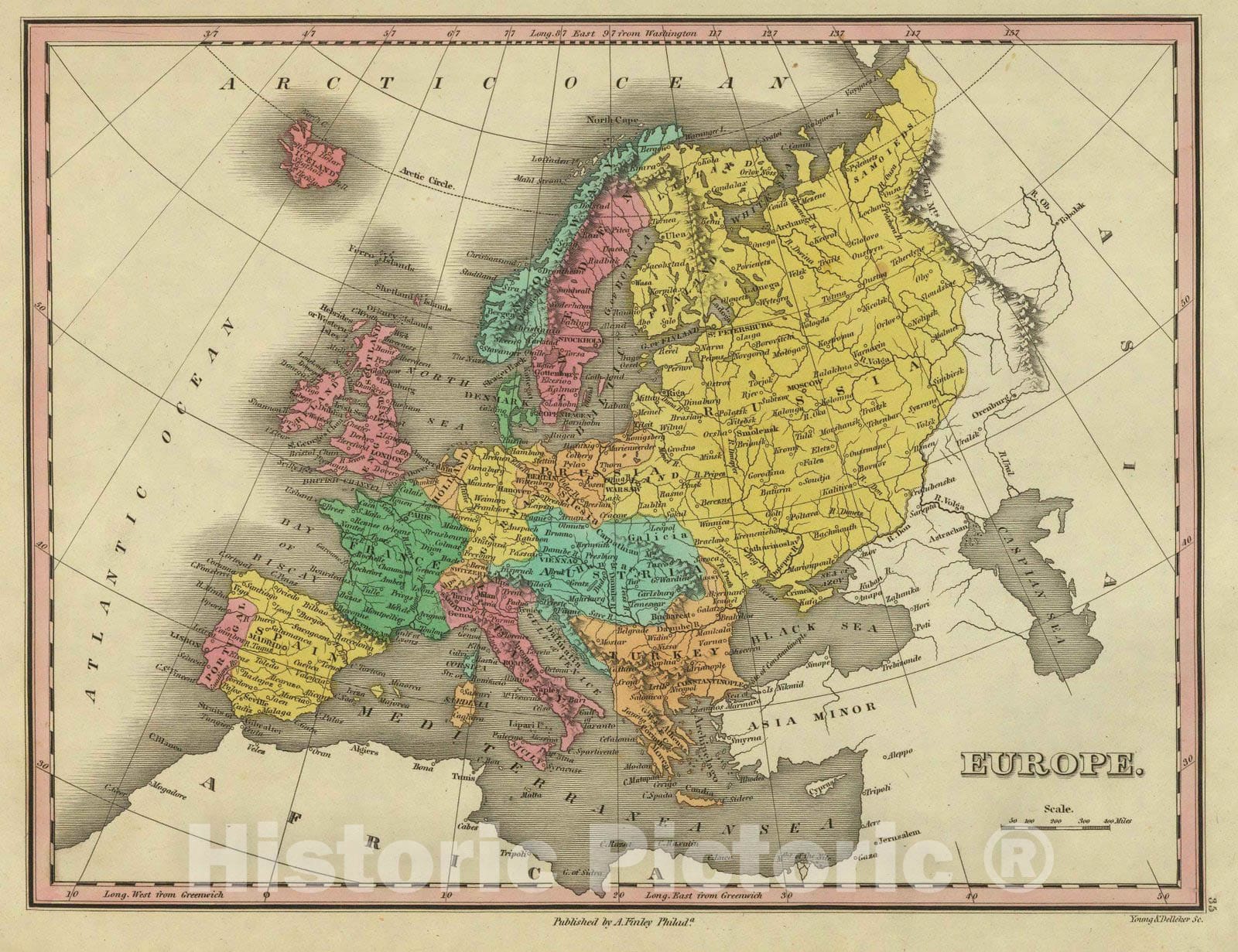 Historic Map : Classical Atlas Map, Europe. 1831 - Vintage Wall Art