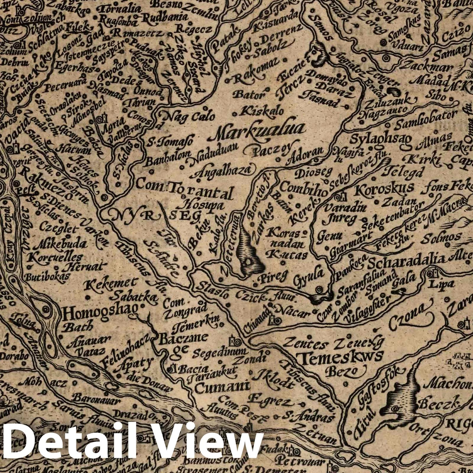 Hungary 1600 Historical Map Print