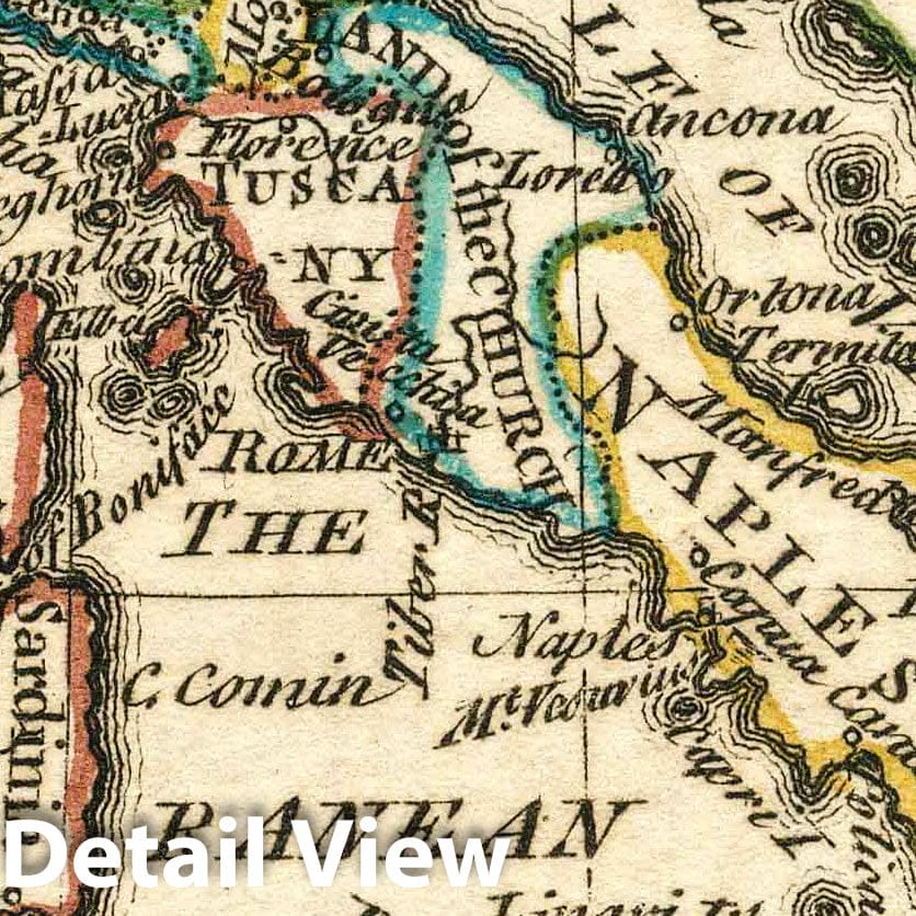 Italy, 1758 - Historical Map Print