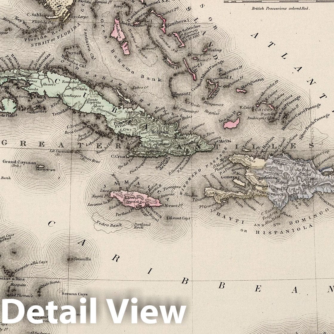 West Indies and Central America with Bermuda Islands inset - Railroad Map, 1884