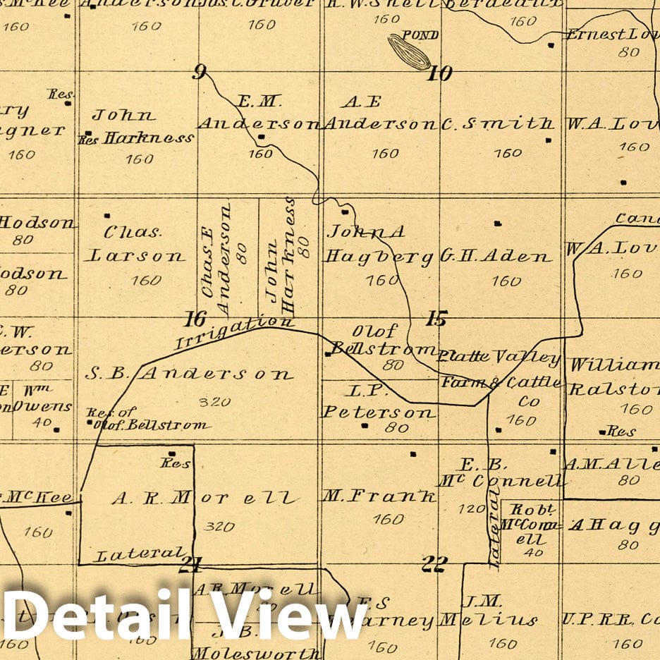 Township 11 North, Dawson County, Nebraska - River Map, 1904 Atlas Print