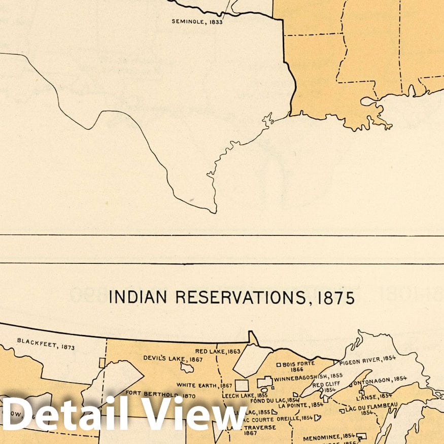 Indian Reservations - Plate No. 35, 1875 - Historical Map Print