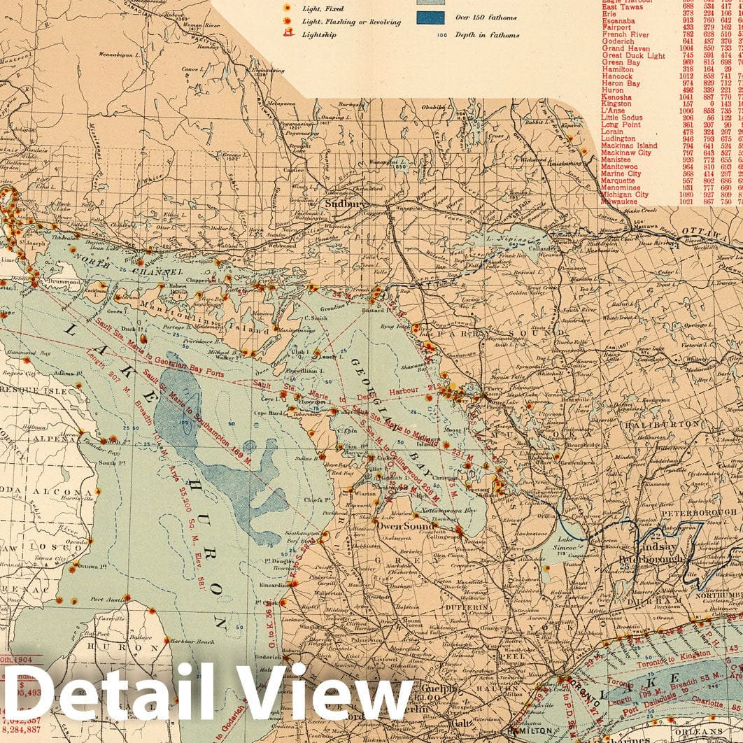 St. Lawrence and Great Lakes Nautical Chart 1906 - Historical Map Reproduction