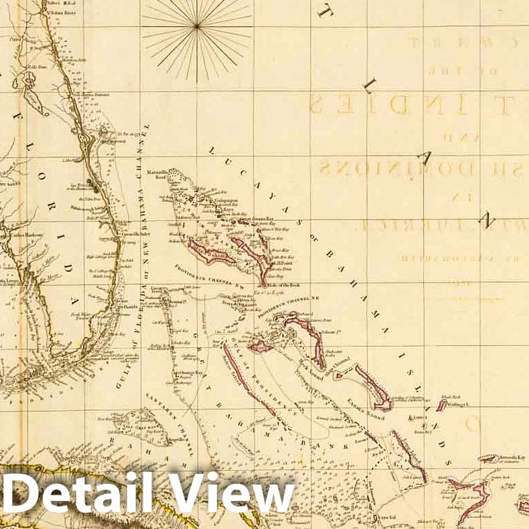 West Indies and Spanish North America - Nautical Chart, 1810 - Historical Map Print