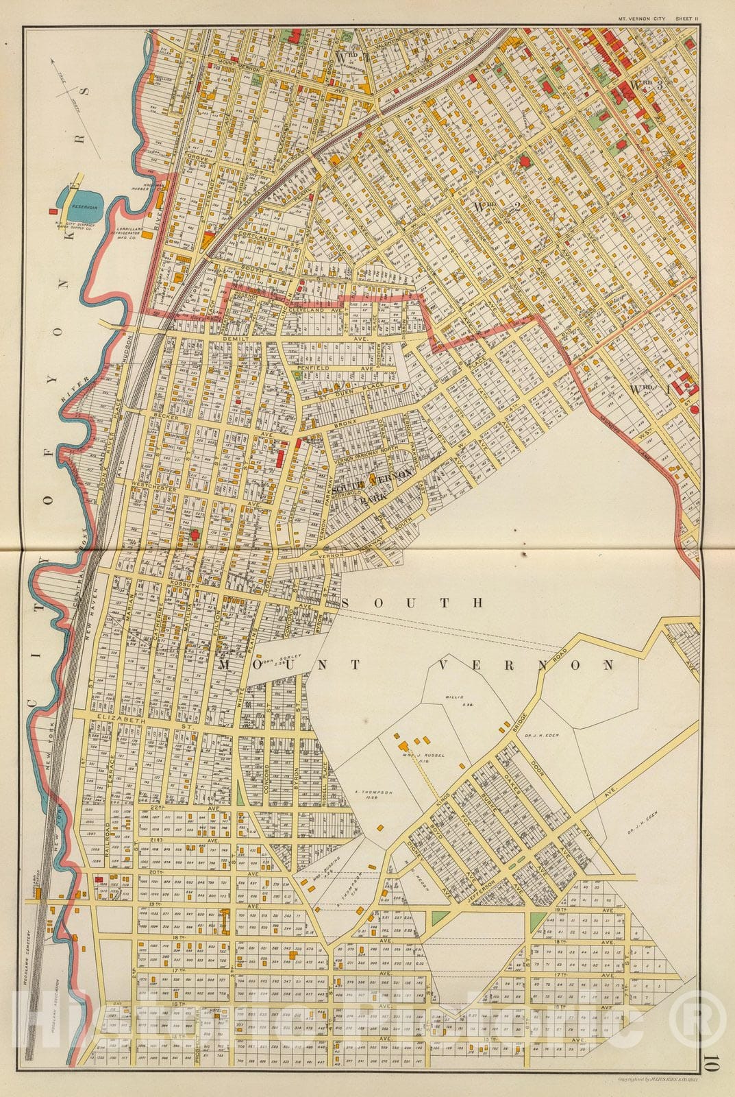 Historic Wall Map : County Atlas Map, Mt. Vernon 2. 1893 - Vintage Wall Art