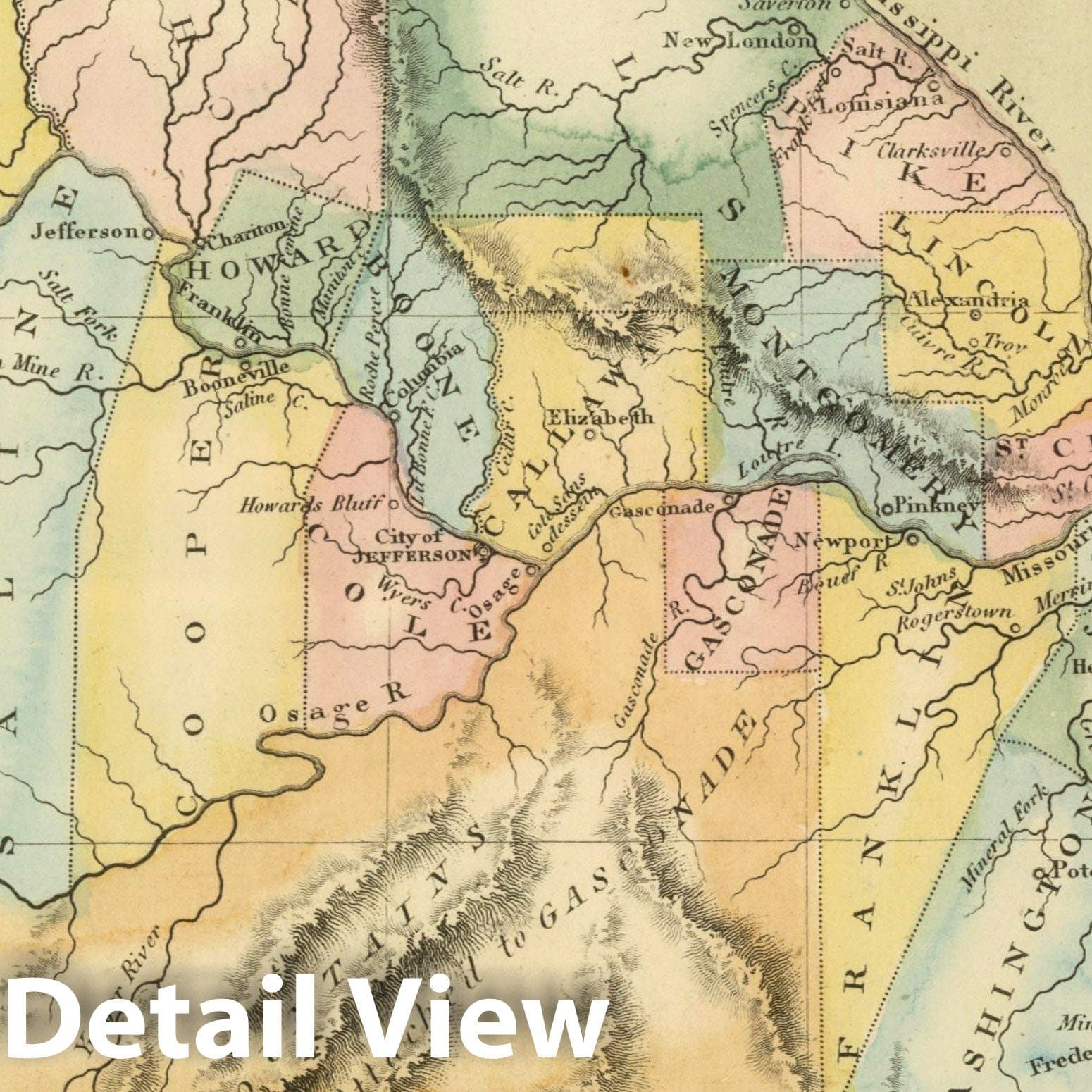 Missouri, 1817 - Historical Map Print
