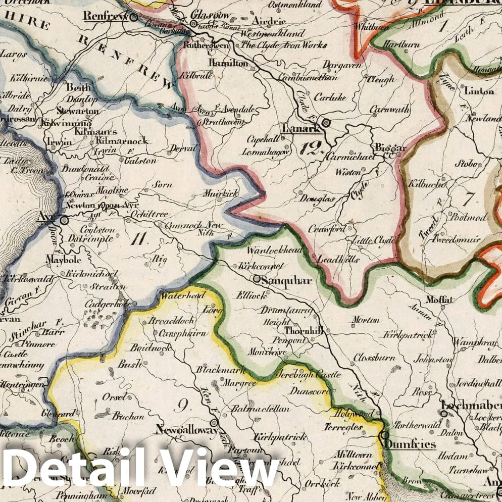 Scotland - Boundary Map, 1830 - Historical Map Print